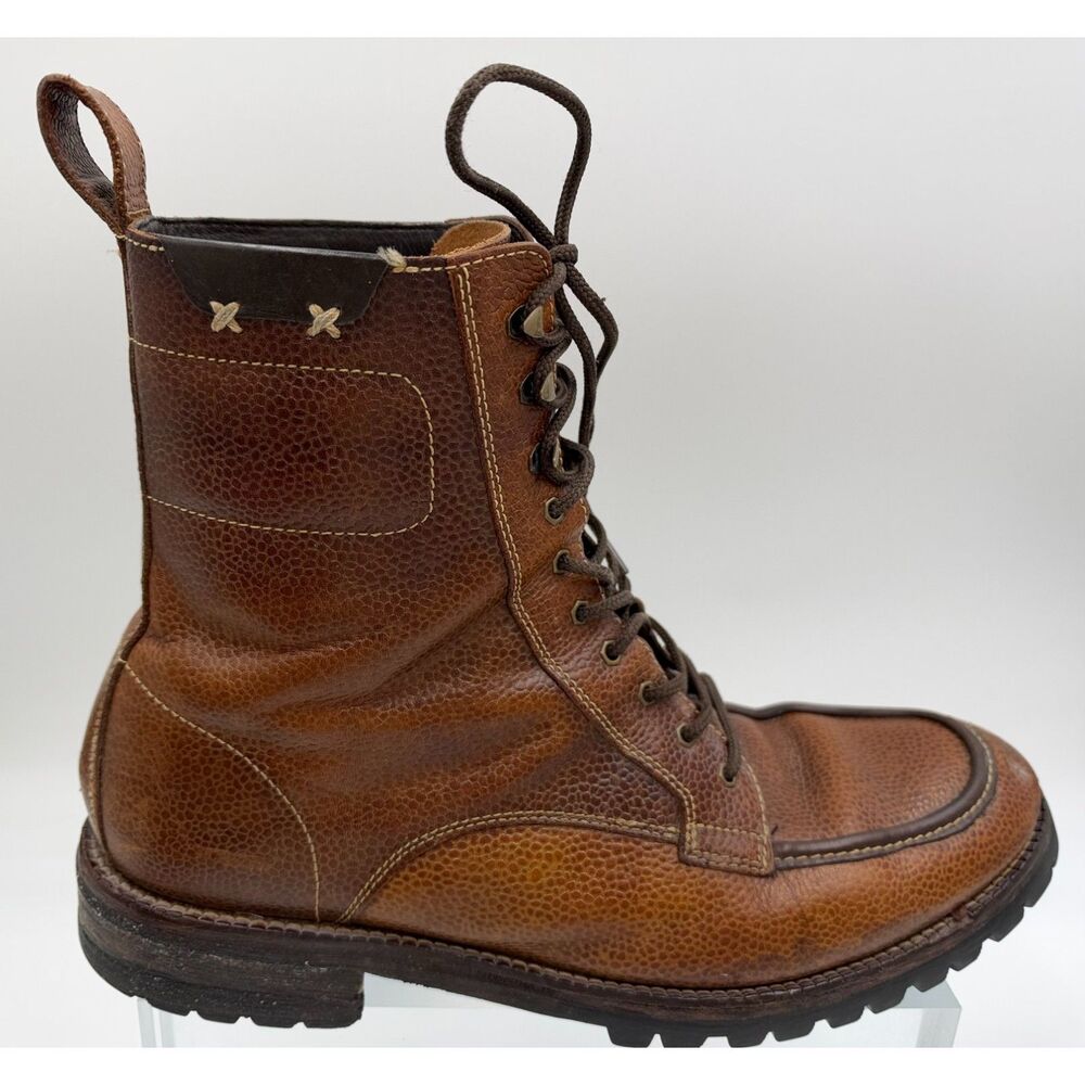 Cole Haan Countryman Boots Military Combat Mid Calf Lace Up Cognac Sz 11